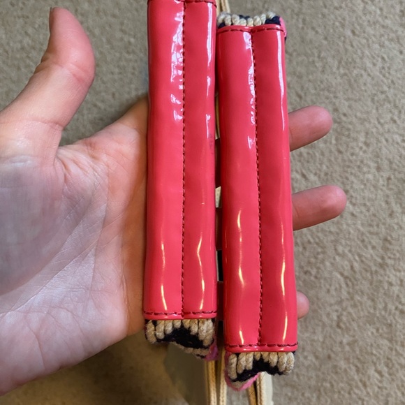 Authentic Tory Burch Mini Tory tote Habanero Pepper RARE canvas patent leather - Picture 5 of 9